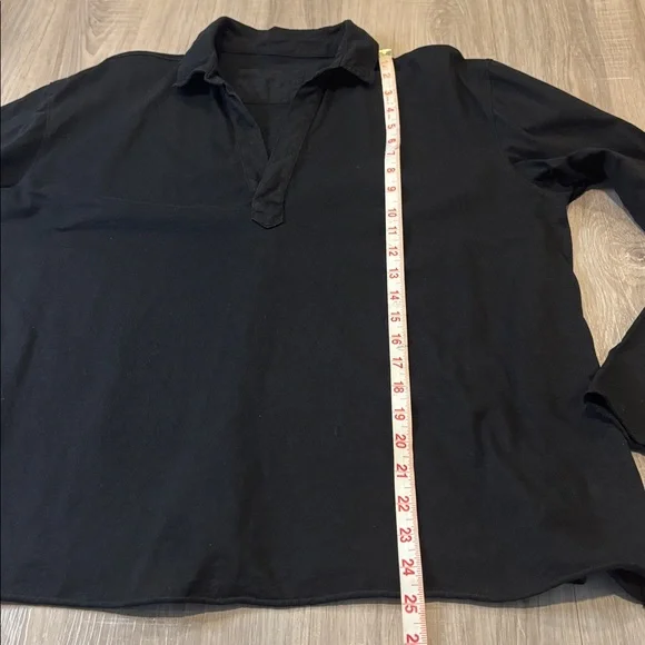 Frank & Eileen Patrick Henley Popover Heritage Jersey Cotton Top in black - Picture 15 of 16